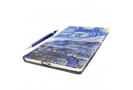 Van Gogh Starry Night Printed Printed Custom Design Big Notebook