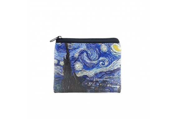 Van Gogh Starry Night Printed Visa & Coins Bag
