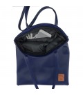 Pera Dark Blue Zippered Tote Bag